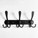 YUNISS Coat Rack Wall Mounted3 Tri Stainless Steel Coat Hook for Coat Hat Robes Towel in Mudroom Entryway (Black, 1 Pack 3 Hook)