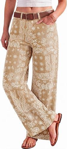 Tankaneo Womens Boyfriend Baggy Jeans Boho Wide Leg High Waist Denim Pants Bandana, Floral Print, Y2k Vintage, Straight Leg, Cotton Sweatpants with Pockets, Patchwork, Trendy Casual, Streetwear, Size: 12