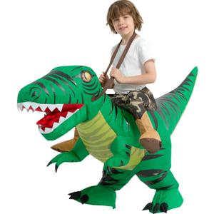 tasanor Blow Up Raptor Costume,Inflatable Costumes for Kids,Inflatable Dinosaur Costume,Halloween Costumes for Girls/Boys (2-3YRS)