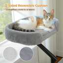 PAWZ Road Cat Desk Bed for Indoor Cats, Cat Bed for Desk Supports Up to 50 lbs, 360 Rotation & Adjustable, Nest Desktop Attachment Cats Hammock for Table, Gray