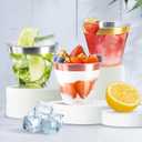 [200 Pack] 9oz Clear Plastic Cups with Silver Rimmed Sturdy & Food Safe Disposable Wine Glasses Party Wedding Disposable Drinking Cups Plastic Cocktail Glasses for Wine, Juice & Cold Beverages