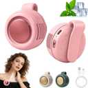 hepanio Portable Silent Mini Bladeless Fan Clip On,3 Speeds Clip-On Fans For Shirt,Small Clips Fanmini Whirlwind Fans For Waist Clips Suitable For Outdoor & Travel & Office (Pink)