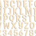 124 Pcs Wooden Letters 2 Inch for Crafts Unfinished Capital Wooden Alphabet Letters and Numbers Focal20 Small Wood Letters for DIY Painting Arts Home Decorations