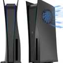 PS5 Console Replacement Shell, Megadream Hard ABS Shockproof Anti-Scratch Dustproof Case Cover Replace Faceplate Compatible with PlayStation 5 Digital Edition (Red) (For PS5 Disc Edition with Cooling Vent, Black)