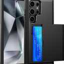 Wallet for Samsung Galaxy S24 Ultra Case with Card Holder Dual Layer Military Grade Protective Shockproof Hidden Card Slot Slim Fit Phone Cover - Black