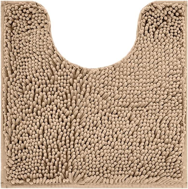 Toilet Base Mat U-Shaped Contour Toilet Rug Bathroom Rugs Extra Thick Non Slip Bath Mat for Bath Room Floor Restroom U 20"x23" Khaki