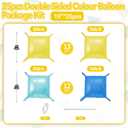 Blue and Yellow Square Foil Balloon Wall,19 Inches Double Sided Square Balloons Tunnel Arch Kit for Bachelorette,Birthday,Baby Shower,Wedding,Anniversary Party Decorations