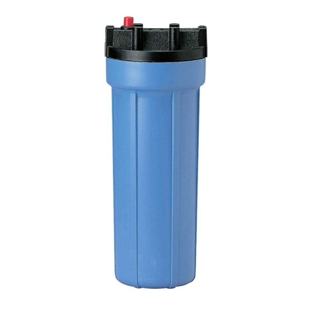 Pentair Pentek 158005 Traditional Slim Line Filter Housing, 3/8" NPT #10 Under Sink Opaque Water Filter Housing with Pressure Relief Button, 10-Inch, Blue (Single Unit)