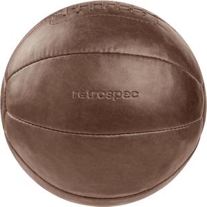 Core Weighted Medicine Ball 4, 6, 8, 10, 12, 14, 16, 20, 25, 30 lbs, Soft Touch Vegan Leather with Sturdy Grip for Strength Training, Recovery, Balance Exercises and Other Full-Body Workouts (Brown)