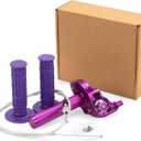 XINGWU Mini Bike Throttle Kit Universal 7/8" 22mm CNC Quick Action Twist Throttle with Cable Throttle Assembly for CRF KLX SSR TTR 50cc-250cc Dirt Pit Bike Mini Bike ATV Motorcycle (Purple)