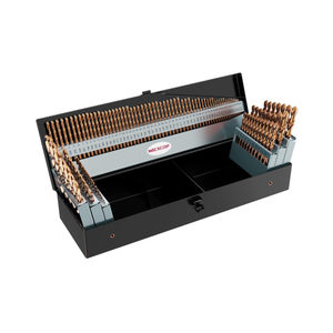 MACXCOIP Cobalt Drill Bit Set, 115Pcs M35 High Speed Steel Bits for Hardened Metals, Stainless Steel, Cast Iron and Wooden Plastics, with Metal Index Storage Box