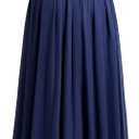 Miusol Women's Elegant Sequin Lace Contrast Chiffon Split Style Evening Party Maxi Dress (Medium, Navy Blue)