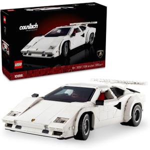 LEGO Icons Lamborghini Countach 5000 Quattrovalvole Model Car Kit - Collectible Building Set for Adults, Ages 18+ - Detailed Lamborghini Car Kit with Scissor Doors, V12 Engine, and More - 10337