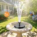 Solar Fountain for Bird Bath, Solar Powered Water Fountain 4-in-1 Nozzles | Upgrade 1.8W Solar Fountain Pump for Bird Bath, Standing Floating Solar Powered Fountain for Garden, Pond, Pool, Outdoor