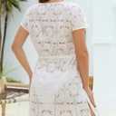 VIMPUNEC Swimsuit Coverup for Women Lace Eyelet Bathing Suit Cover Up Summer Casual Beach Dresses
