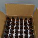 Juvale 30 Pack 2 Oz Amber Glass Bottles with Black Poly Cone Caps and 6 Funnels - Small 2 Oz Glass Bottles with Lids for Vanilla Extract