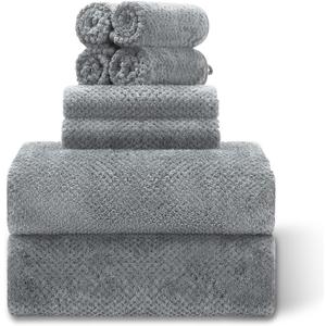 8 Pack Towel Set (2 Extra Large 40"x 80" Bath Towels Sheet,2 Hand Towels,4 Washcloths) Gray Oversized Bath Sheet Sets for Adults Soft Highly Absorbent Quick Dry Towels Set for Bathroom Hotel Spa