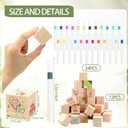 97 Pcs Baby Shower Games Sign Kit,Including Decorate a Block Game Sign 72 DIY Blank Wooden Block 24 Painting Pen to Draw Your Idea for Baby Shower Game Gender Reveal Party