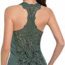AmlieBoutik Women Scoop Neck Crochet Lace Eyelet Racerback Sleeveless Tank Top