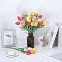 SITUMEIZI Fake Flowers Tulips Artificial PU Flower 15pcs Real Touch 14" for Spring Easter Home Kitchen Wedding Bouquet Bulk Mother's Gift Day Decorations(Multicolor,5-4)