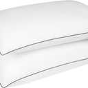 Dearfoams Bed Pillows,Set of 2 King Size, Luxurious 200 TC Cotton Down Alternative Bed Pillows,Supportive for Back, Side & Stomach Sleepers