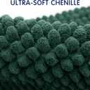 SUBRTEX Bathroom Rugs Chenille Bath Rug Soft Short Plush Bath Mat Soft Shower Mat Water Absorbent Shower Mat Quick Dry Machine Washable(Celadon,18" x 24")