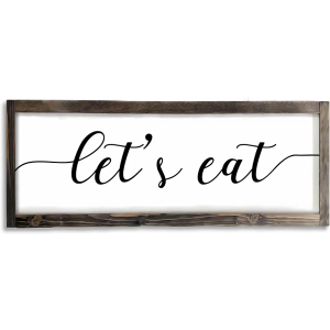 Dazingart Farmhouse Kitchen Wall Decor, Let's Eat Sign, Rustic Wood Kitchen Signs Dinning Room Wall Decor (let's eat)