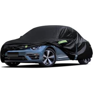Car Cover Custom Fit for Volkswagen Beetle 2 Door 1998-2019, Waterproof All Weather Full Exterior Cover Rain Sun Hail Protector Car Cover with Door Zipper