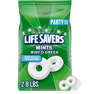 LIFE SAVERS Mints, Bulk Hard Candy Wint-O-Green Breath Mints, 2.8 LBS Party Size (44.93 oz(Pack of 1))