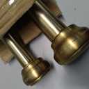 Modern Double Curtain Rods, Warm Gold Curtain Rod 36-72 Inch Length Drapery Rods with Simple Decorative End Caps 1 Inch Front and 5/8 Inch Diameter Back Dual Curtain Rod Telescoping Window Rods
