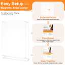 11x17 Acrylic Sign Holder Table Top with Magnetic Corners, 4-Pack Quick Change Display Stand for Menus, Posters and Ads, Restaurant, Office, Events, Retail