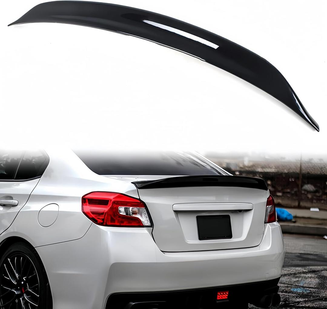 Rear Trunk Spoiler Compatible with 2015-2021 Subaru WRX/WRX STI, Duckbill Fits for 15-21 4 Door Sedan, Exterior High Kick Tail Deck Lid Splitter Wing Lip (Glossy Black)
