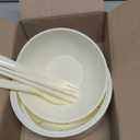 Ramen Bowl Set, Ramen Cooker 33 oz, Ramen Bowls with Chopsticks and Spoon, Microwave Pasta Cooker, College Dorm Essentials for Girls Guys (White) (1 Pack, Beige)