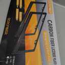 Real Carbon Fiber License Plate Frame, 100% Pure Carbon Fiber Frame, Black License Plate Holder Cover with Screw Caps, Anti-Vibration Pads, (Twill 2 Hole)