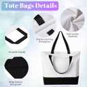 Wesiti 28 Piece Blank Canvas Tote and Makeup Bag Bulk Plain Cotton Tote with Handle Cosmetic Pouch with Zipper Reusable Grocery Bag for DIY Sublimation Embroidery Craft Wedding Christmas Gift