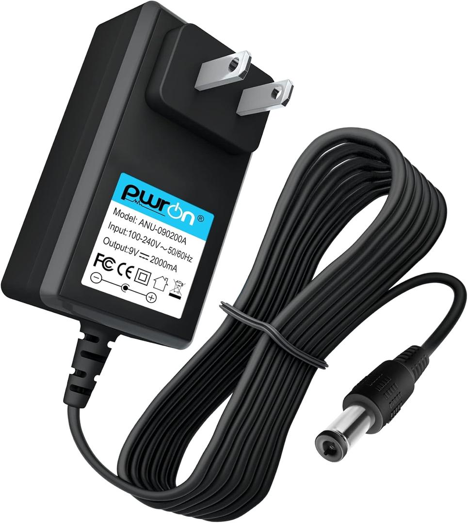 PwrON 6.6 FT Long 9V 2A AC to DC Adapter Charger Replacement for Innov Model: IVP0900-2000 Switching Power Supply