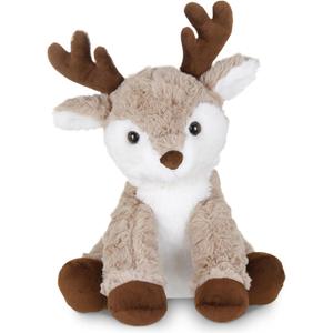 Bearington Reiny Christmas Reindeer Stuffed Animal - 11.5" Soft Christmas Reindeer Plush Toy with Scruffy Fur and Huggable Body - Adorable Deer Plushies for Kids, Toddlers, and Teens