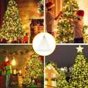 aneeway Christmas Tree Lights with Star Toppers, 410 LED Christmas Lights with 8 Modes & Memory Function, 6.6FT x 16 String Lights with Remote Control & Timing for Xmas Ornaments - Warm White