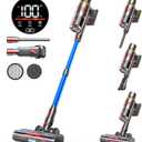 Cordless Vacuum Cleaner - 45Kpa 550W 60Mins Wireless Vacuum for Home, LED Touch Screen, Anti-tangle, Rechargeable for Pet Hair, Carpet, Hardwood Floor