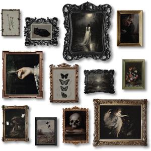 97 Decor Dark Academia Decor - Victorian Gothic Wall Art Prints, Dark Moody Aesthetic Pictures, Creepy Goth Posters Vintage Gothic Painting for Home Bedroom Decorations (8x10 Unframed)