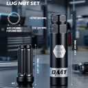 Orion Motor Tech M14x1.5 Lug Nuts Black with Spline Tuner, 2 inches Length Conical Wheel Nut, Compatible with Chevy GMC Ford Cadillac Lincoln SAAB Saturn Silverado 1500 Savana, Set of 24