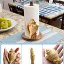 Conch Paper Towel Holder, Coastal Beach House Decor for Kitchen Bathroom Countertop, Freestanding Wooden Stand, Standard & Jumbo Rolls, Gift for Women