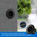 Soffit Vents 3 Inch, Hon&Guan Soffit Exhaust Vent Exterior Round Vent Cover with Built-in a Fly Screen for Bathroom Office Home, Black, 2Pcs