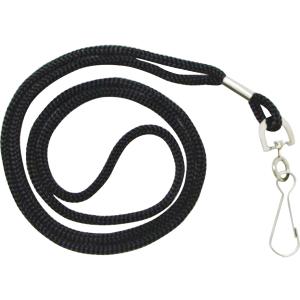 HOSL Black Nylon Lanyards, 100 Pack Bulk Office ID Card Lanyards with Swivel Hook (Modern/Fitted, 19 inches, 1.54lb)