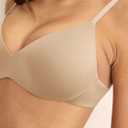 REORIA Women's Wireless Bra Teardrop Seamless Comfort Light Support Everyday Bra ((34) 34C, Clay)
