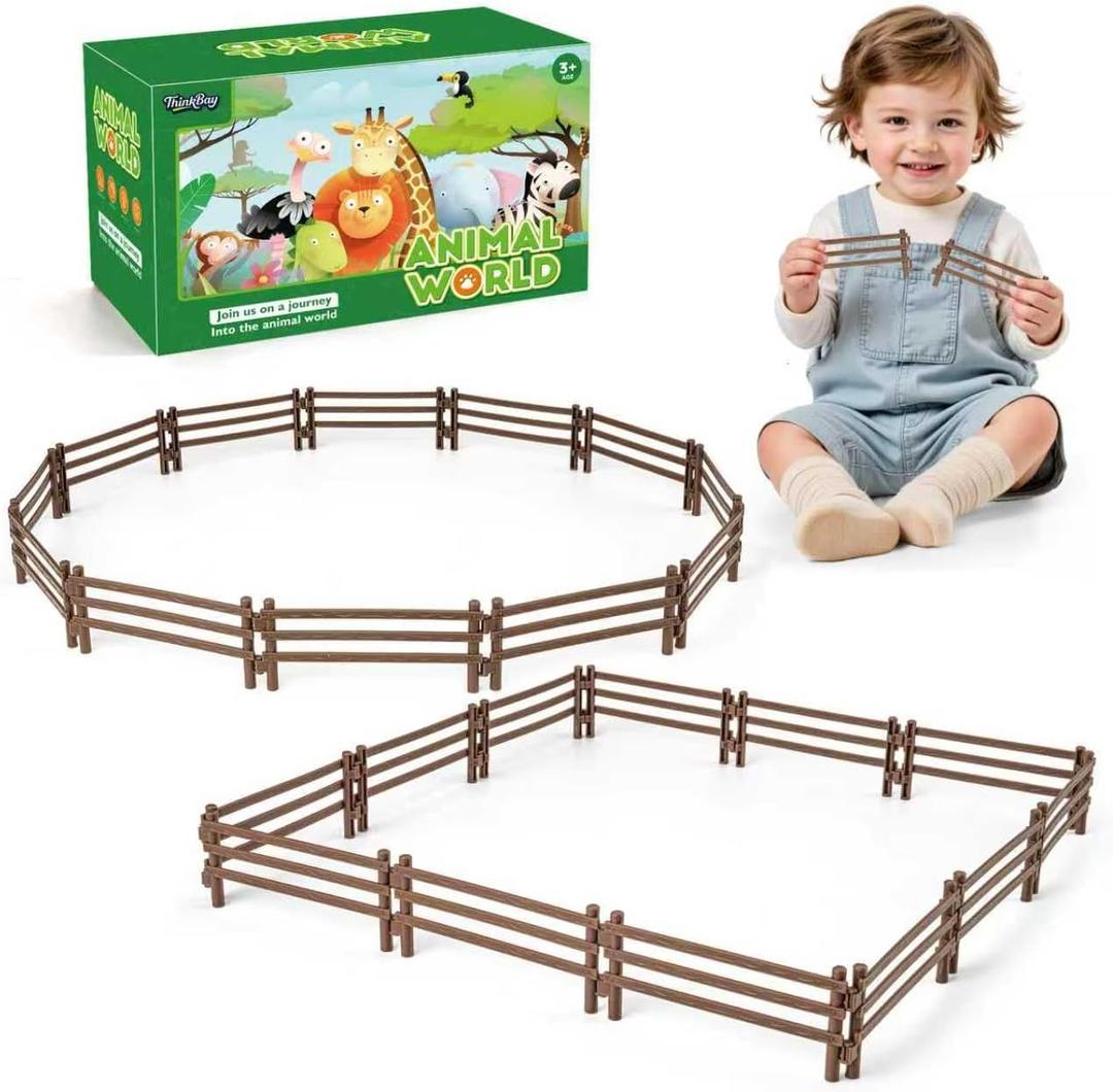 24PCS Farm Animal Corral Fence Toys for Kids Age 3-5 5-7 4-8 Years Olds Boys Girls, Educational Farm Animal Cake Toppers for Toddlers 3 4 5 6 7 8 9 10