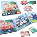 ASTARON Magnetic Puzzles for Toddlers, 12-16-20 Pieces Vehicle Learning Magnet Puzzles for Road Trip, Educational Travel Toys Car Plane Activities for Kids, Kids Birthday Gifts
