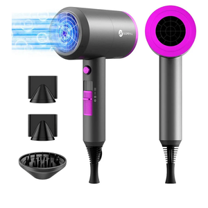 Slopehill Professional Ionic Hair Dryer, Powerful 1800W Fast Drying Low Noise Blow Dryer With 2 Concentrator Nozzle 1 Diffuser Attachments for Home, Salon Travel