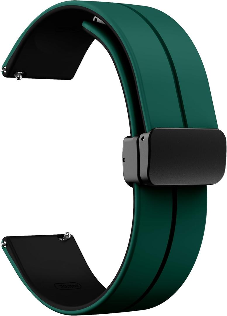 Magnetic Watch Band 22mm 20mm 19mm 18mm 16mm With Quick Release Soft Silicone Sport Watch Band for Men Women, Magnetic Silicone Replacement Strap