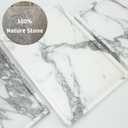 Real Luxurious Natural Marble Vanity Tray Genuine Marble Storage Tray for Home Decor Stone Tray for Bathroom/Kitchen/Vanity/Dresser Non-Resin/(arabescato), Size: 12" x 8" x 0.7"